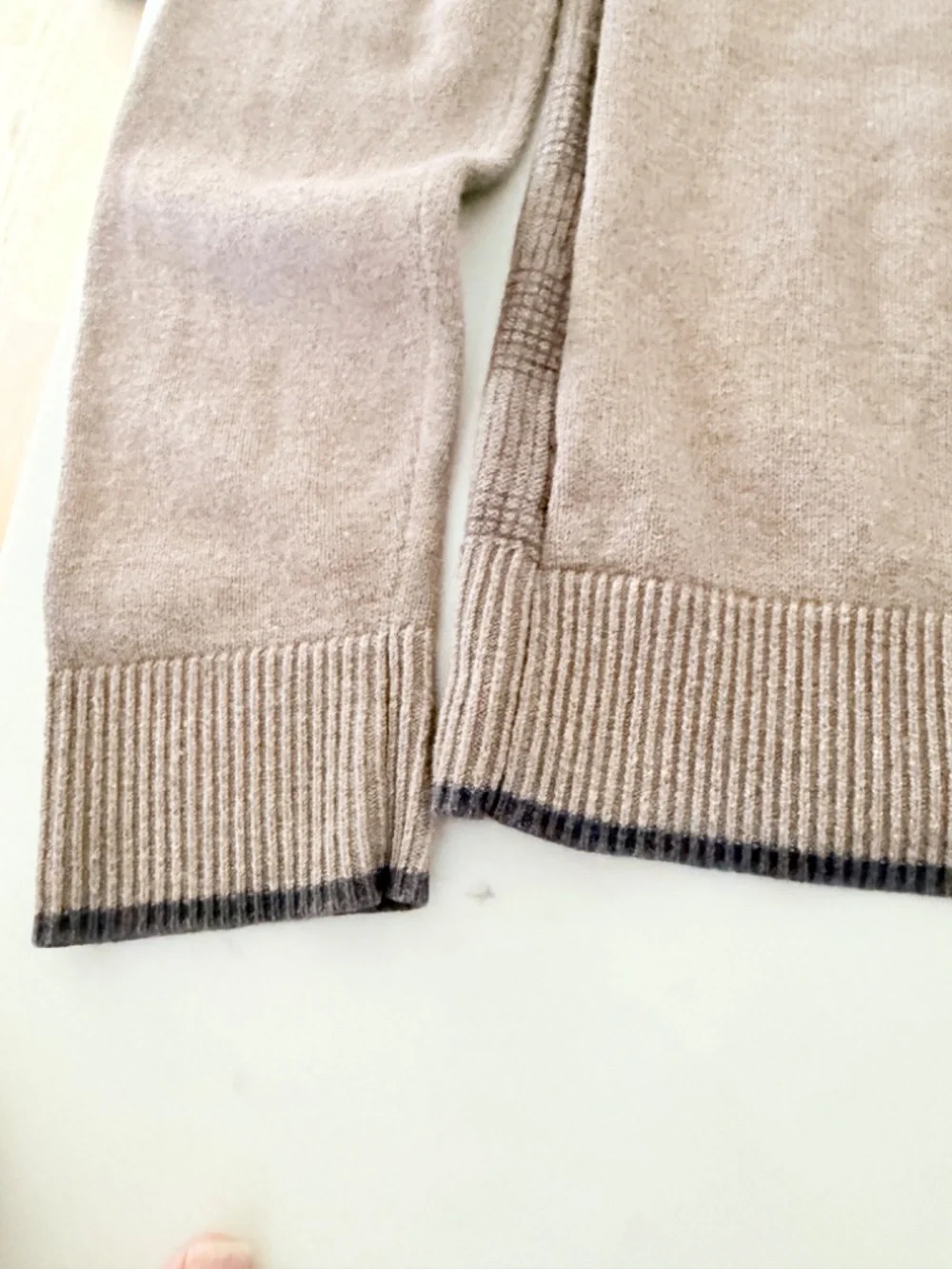Brown checkerboard two-toned v-neck sweater